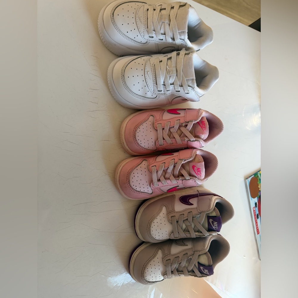 Kids 7C Nike Toddler Girl Sneakers gently used all 3 pairs